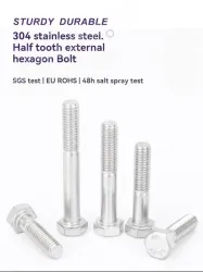 Half thread external hexagonal bolt M6*45