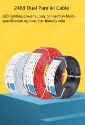 Cabinet Light Power Cord 22AWG (17/0.14TS) White Stamped Black Section