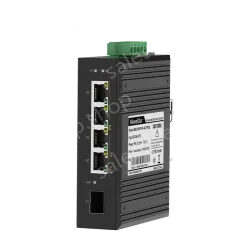 1 Port Gigabit SFP + 4 Ports Gigabit PoE RJ45 Din-Rail Unmanaged Industrial PoE Switch
